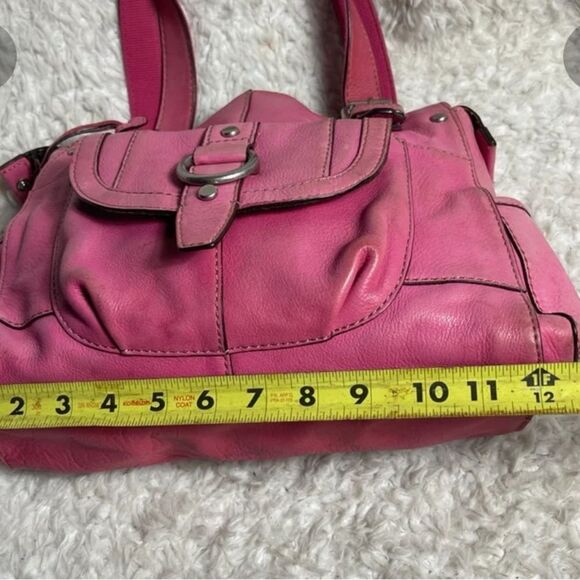 Fossil long live Vintage leather pink medium shoulder bag silver tone hardwares - Picture 15 of 15